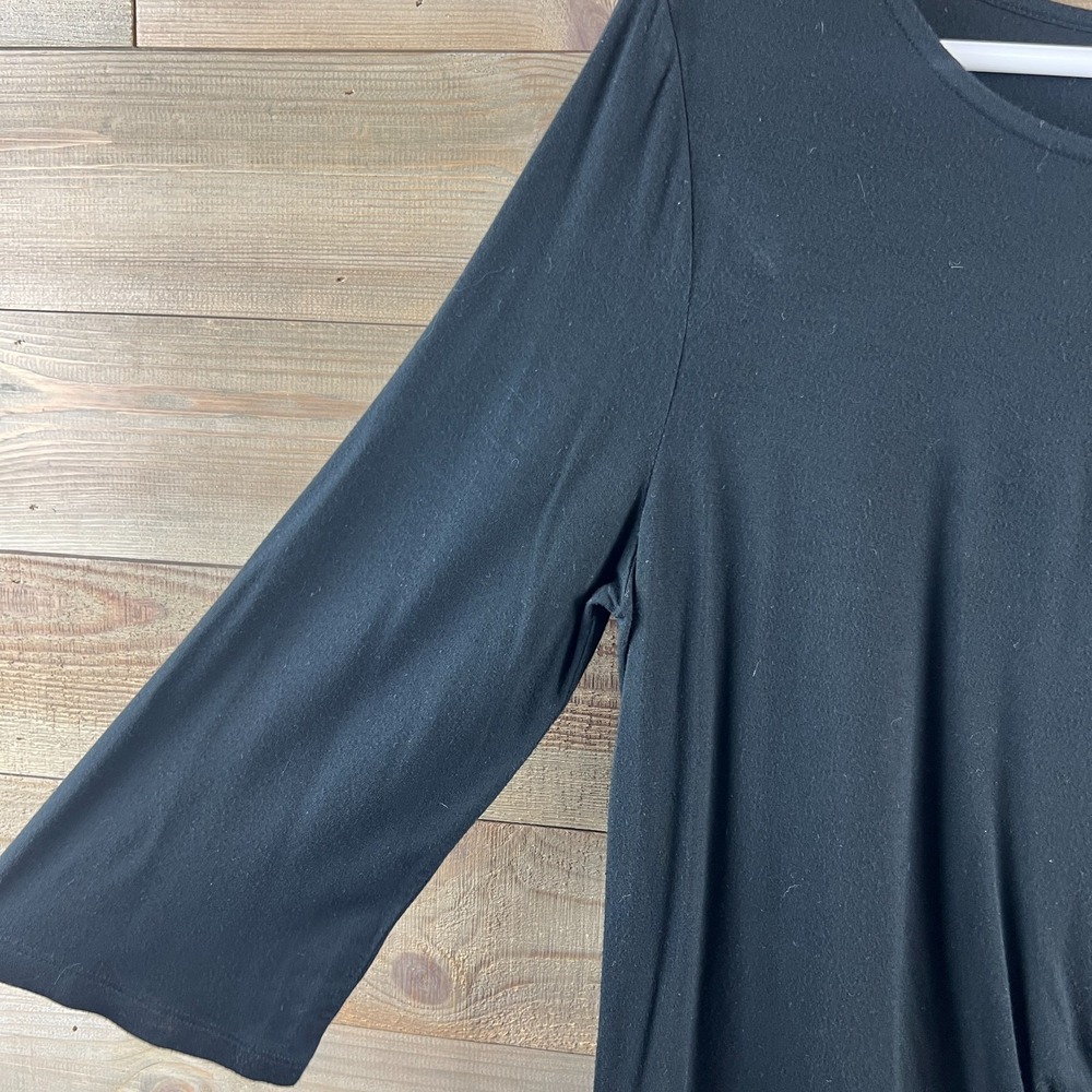 Soft Surroundings Womens Shirt Clara Tunic Long Sleeve Twist Knot Black Large - Picture 4 of 7
